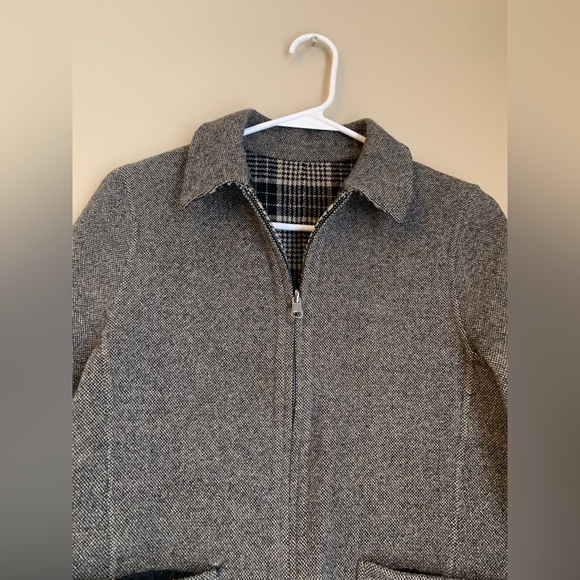 Elegant Plaid Women's Blazer - Black and Tan - Picture 7 of 11